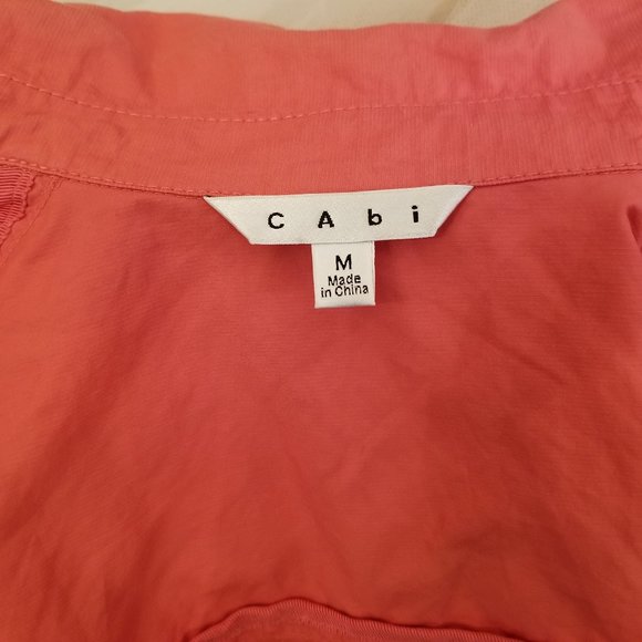 CAbi Women's Size Medium Spring Coral Moto Style Jacket Rolled Sleeves - Picture 10 of 10